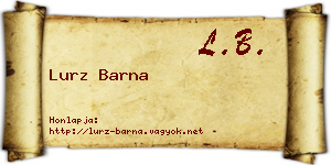 Lurz Barna névjegykártya